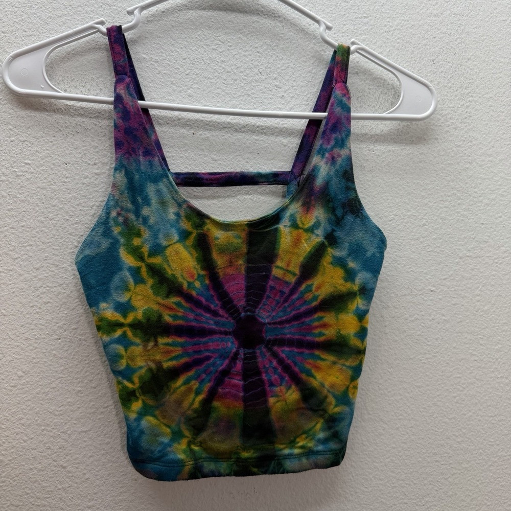 Sivana Tie Dye Crop Tank Top Womens XS-M Colorful Stretch Hippie Boho Festival